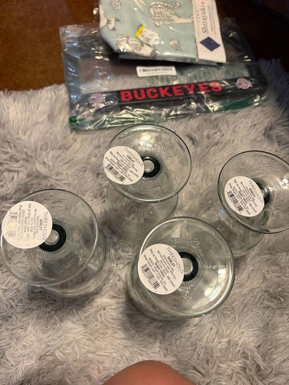 Set of 4 Threshold 15.5oz Hammered Acrylic Goblets